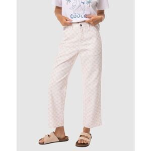 Cools Club California Pants in Pink Checker high rise  cropped straight size 12